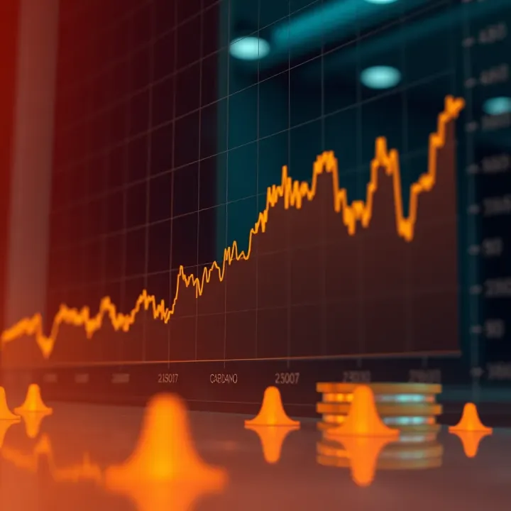 Graph showing upward trend in Cardano cryptocurrency price over time