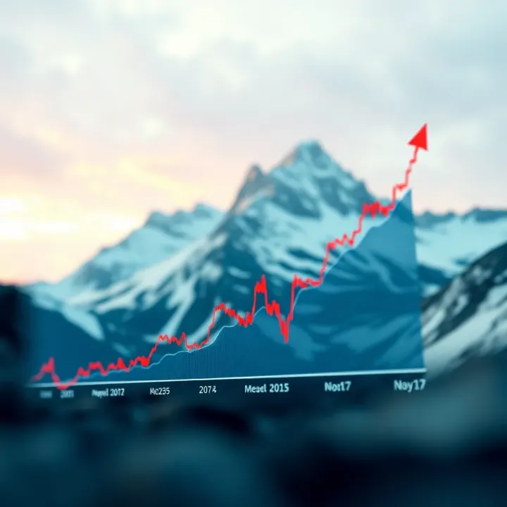 Graph showcasing the upward trend of Avalanche cryptocurrency value over time