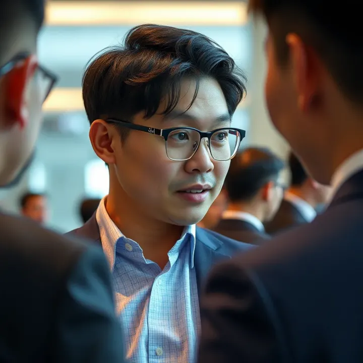 Ben Zhou in a Professional Discussion Ben Zhou engaging in a discussion during a professional event