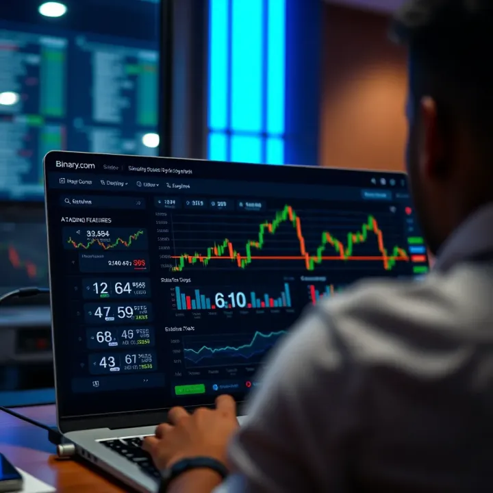 Key Trading Features on Binary.com Dashboard Dashboard overview highlighting key trading tools and features on Binary.com