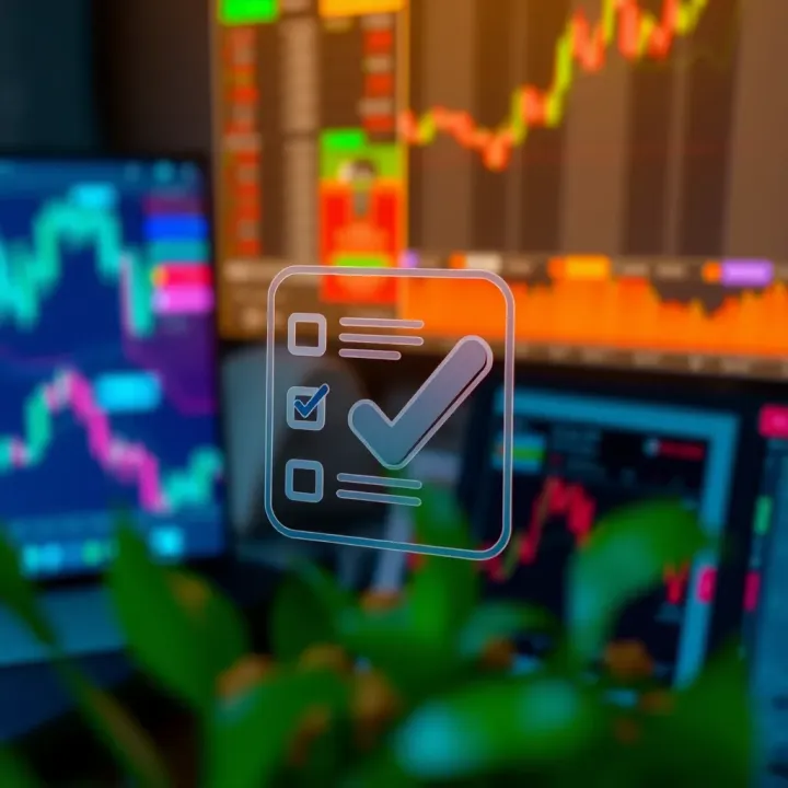 Checklist icon representing security tips for online trading account protection
