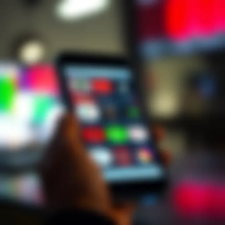 Smartphone displaying various digital applications representing app trading platforms in Nigeria