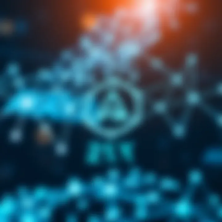 Visualization of blockchain technology nodes connected symbolizing advancements impacting Avax coin