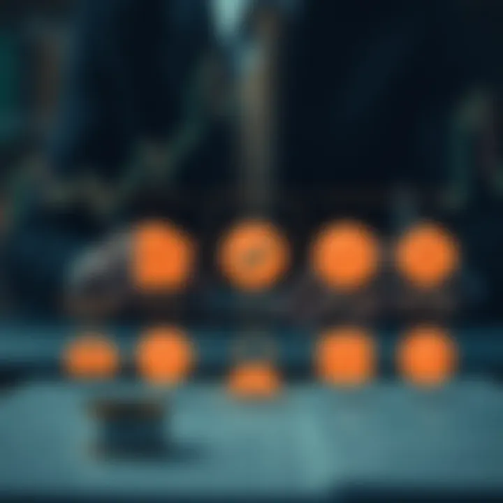 Illustration of regulatory documents, fee icons, and customer support symbols representing broker selection criteria