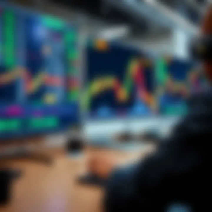 Illustration showing a digital interface with popular forex trading platforms and charts