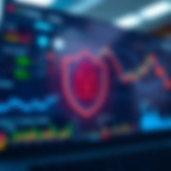 Secure digital interface displaying trading platform features and analytics