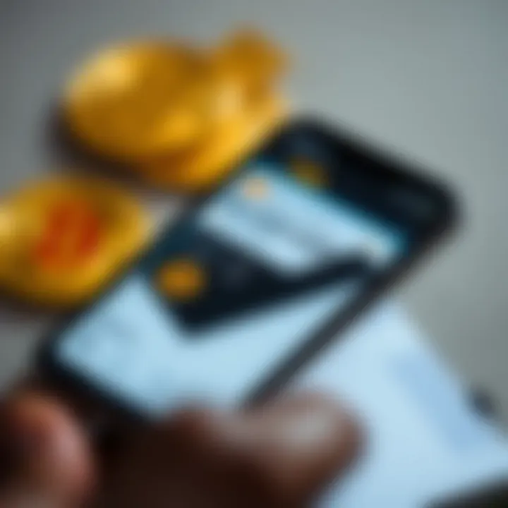 Mobile phone screen showing a cryptocurrency exchange app interface with Bitcoin purchase options