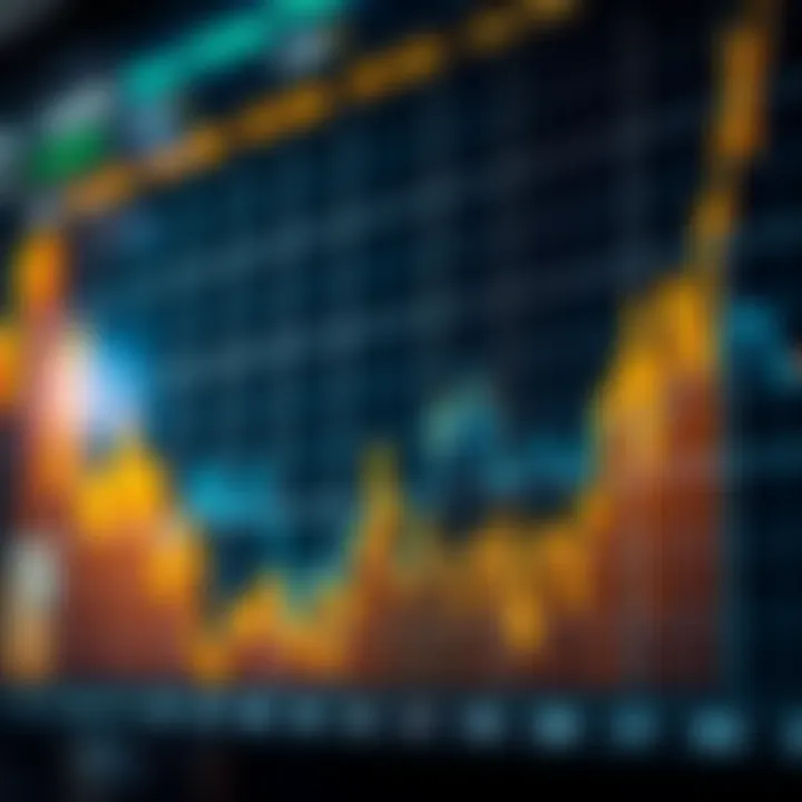 Graph depicting market trends with rising and falling lines representing boom and crash trading volatility