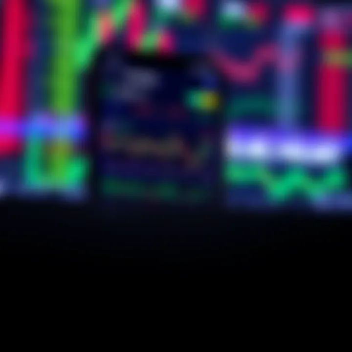 Mobile phone screen displaying various financial charts and trading options for stocks, forex, and cryptocurrencies