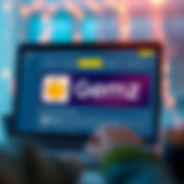 Illustration showing the Gemz platform interface highlighting the daily code section