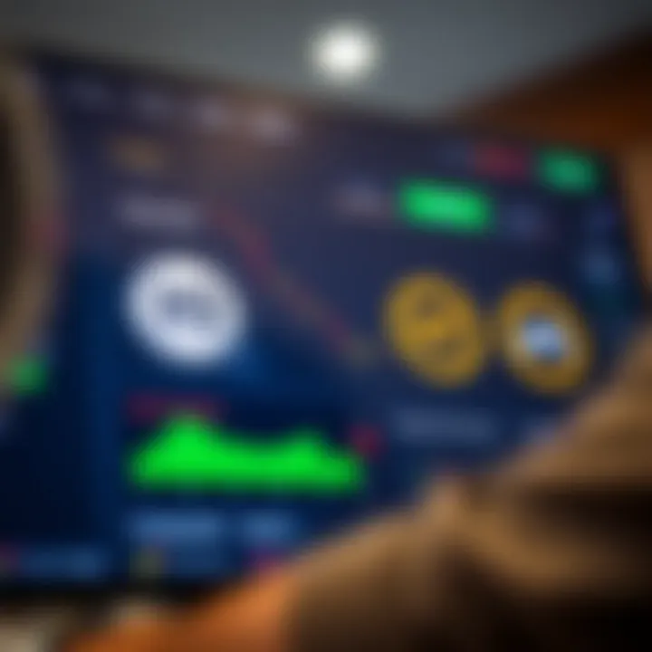 Illustration of a digital trading platform interface highlighting key features and regulatory badges