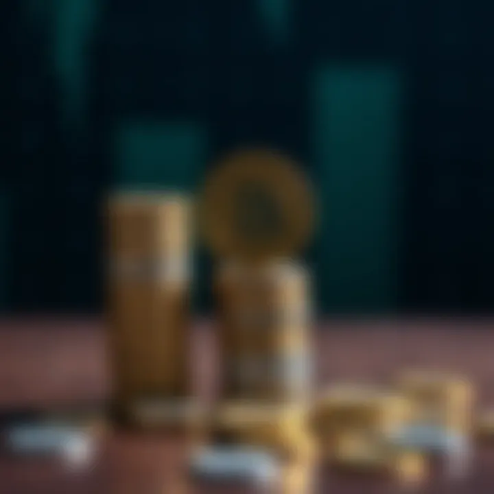 Conceptual illustration of financial leverage showing a small coin balancing a larger stack of coins symbolizing amplified investment potential