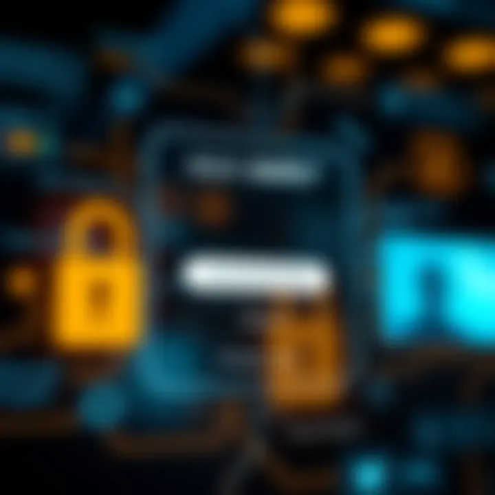 Secure login interface showing password entry and security features