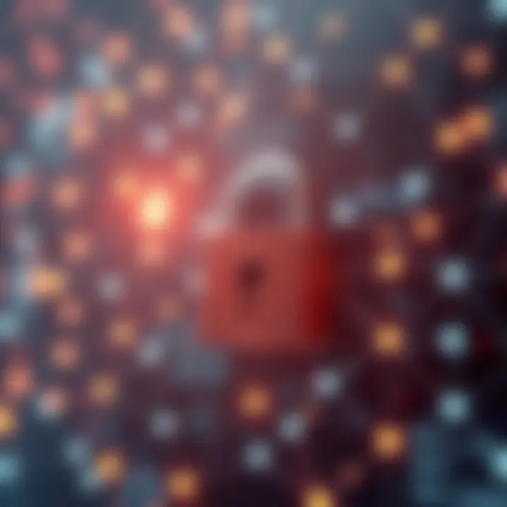 Abstract representation of secure digital network with padlock symbolizing protection of online investments in Nigeria
