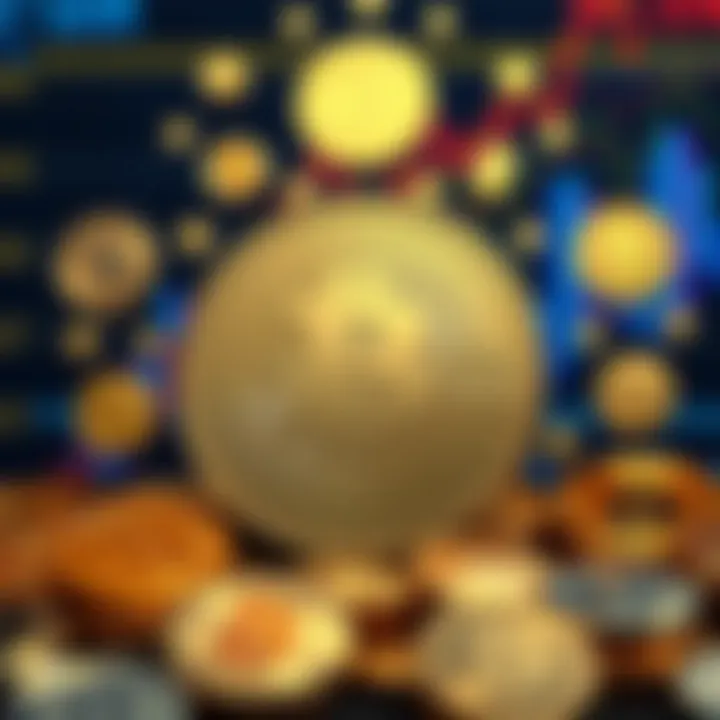 Illustration of Pepe coin surrounded by various cryptocurrency icons symbolizing market influence