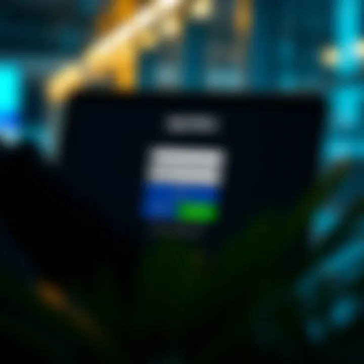 User interface displaying the Quotex login screen with fields for email and password