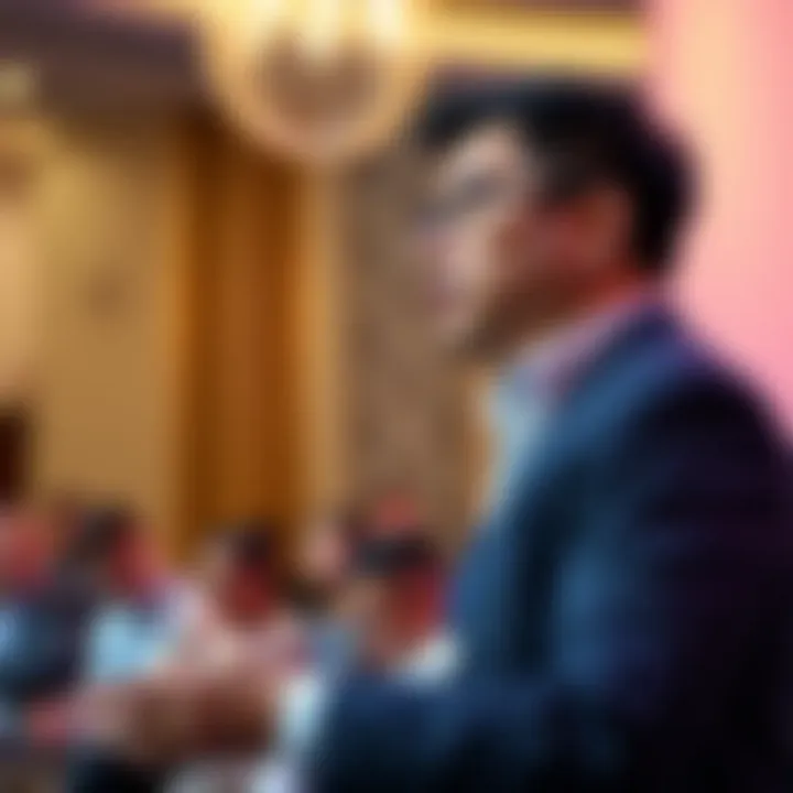 Samson Mow delivering a keynote speech at a blockchain technology conference