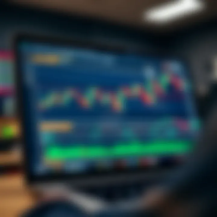 TradingView platform showing detailed financial charts with technical indicators and drawing tools