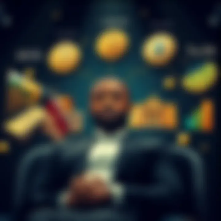 Graphic illustrating diverse investments and financial growth connected to Uche Paragon's career