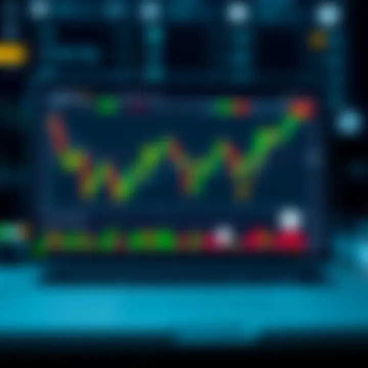 Illustration of financial charts and risk management icons for online trading