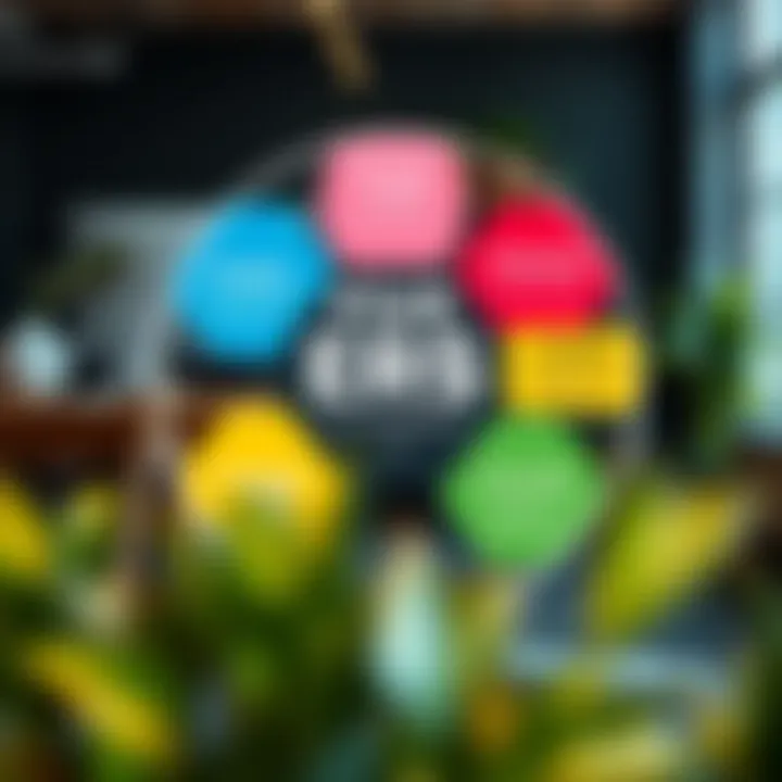 Colorful flowchart illustrating the five key principles of personal and professional growth: Engage, Educate, Empower, Evaluate, and Execute