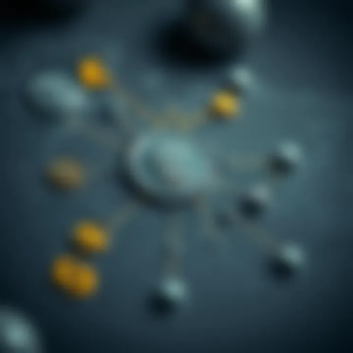 Global currency symbols interconnected on a world map background