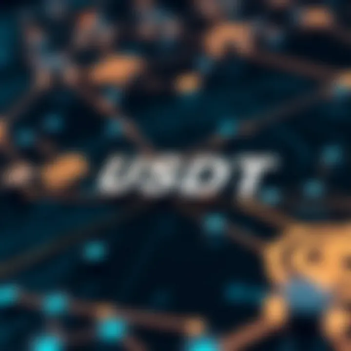 Diagram illustrating the blockchain network and USDT token transactions