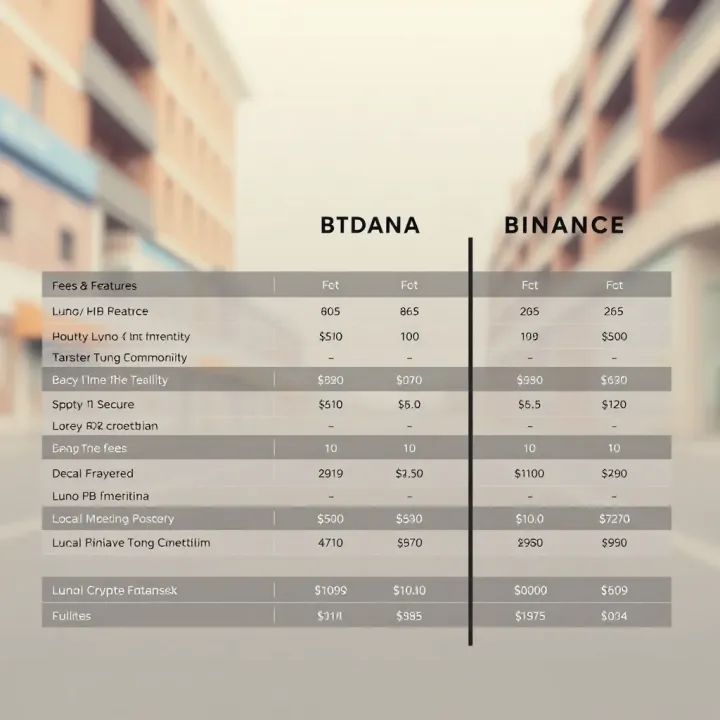 BTCDana Compared with Luno and Binance in Nigeria Comparison chart highlighting fees and features of BTCDana versus Luno and Binance