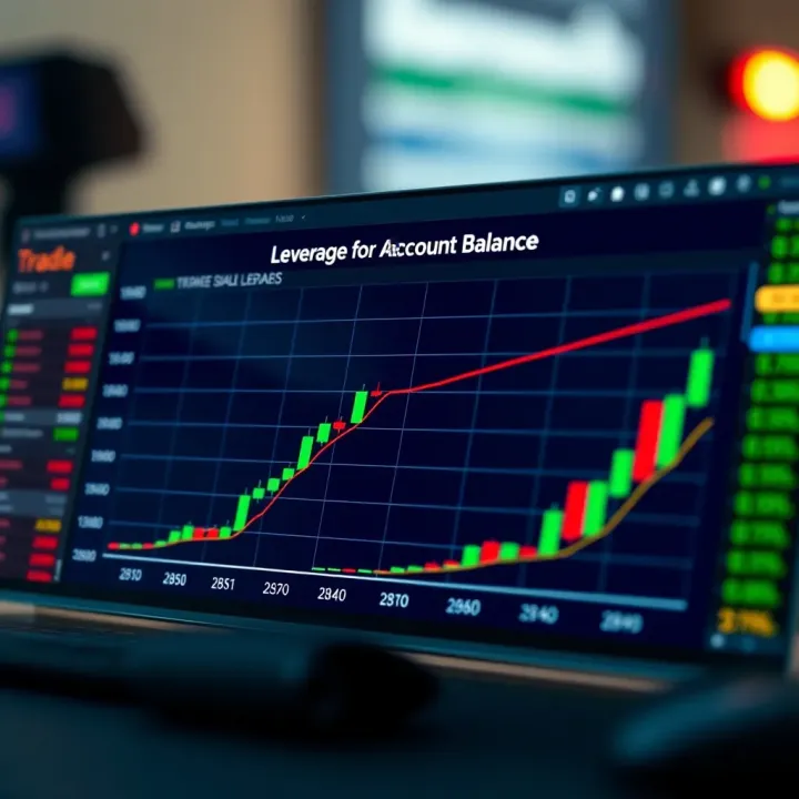Diagram showing the impact of different leverage levels on trading account balance