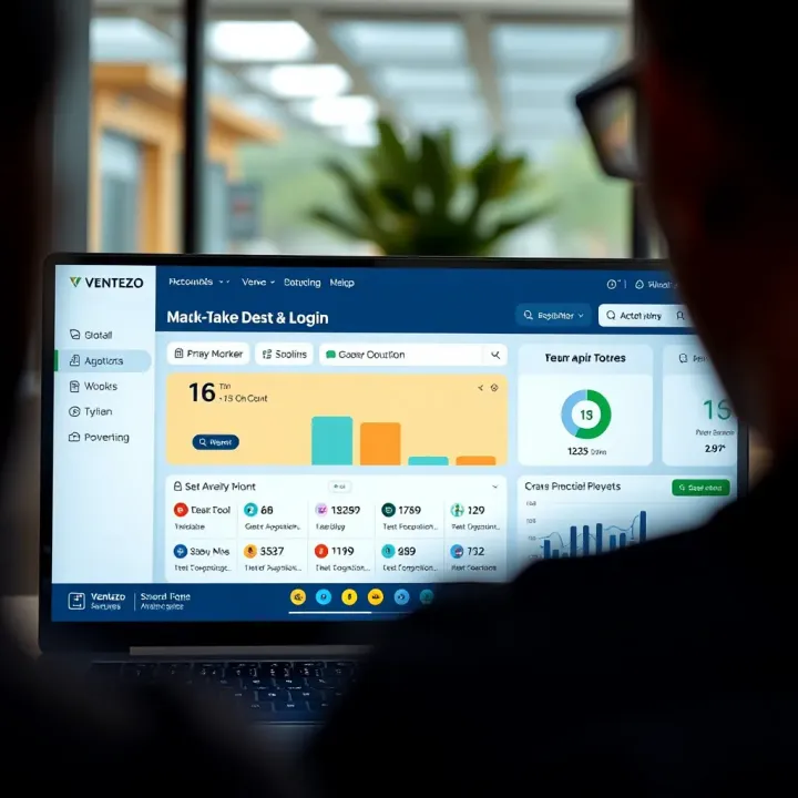 Overview of Available Features on Ventezo After Login Dashboard overview displaying Ventezo account features after successful login
