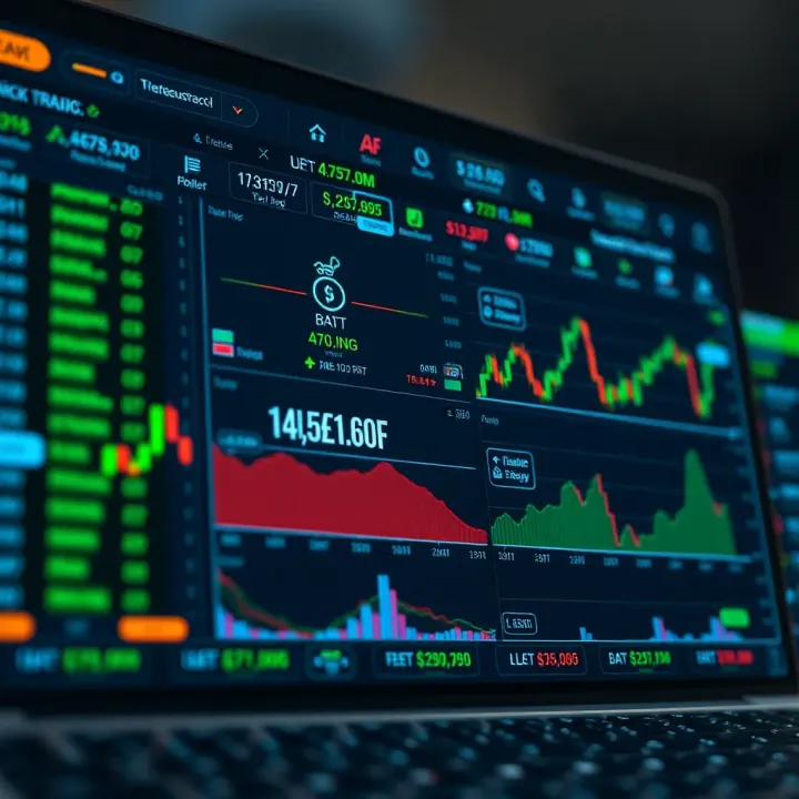 Digital interface displaying trading tools and risk management features for crypto investors
