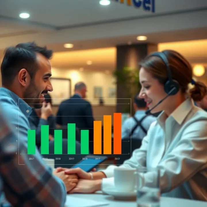 Graphical representation of user satisfaction and response time in online trading support