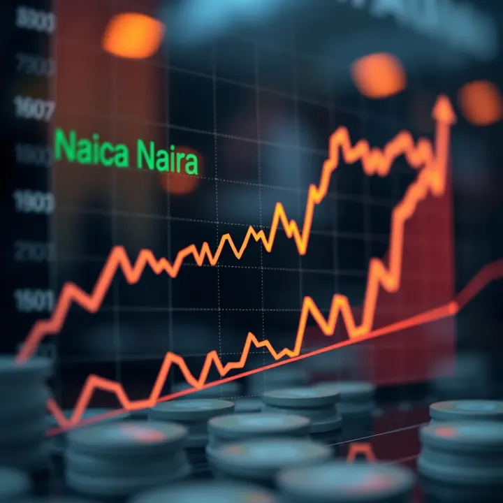 Graph showing the exchange rate trends between US dollar and Nigerian naira over a period of time