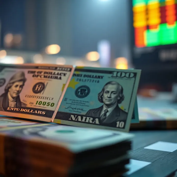 Illustration depicting economic factors influencing currency exchange between dollar and naira