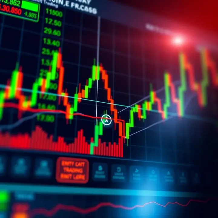 Chart showing risk management techniques with clear indicators for entry and exit points in trading