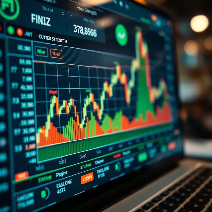 Graph showing currency strength indicators on a financial data platform interface