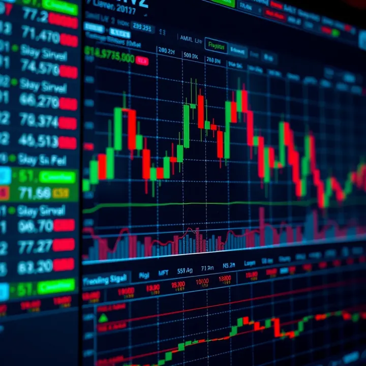 Forex trading chart with currency strength analysis and trading signals