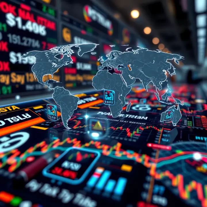 Global financial market network highlighting key forex trading hubs