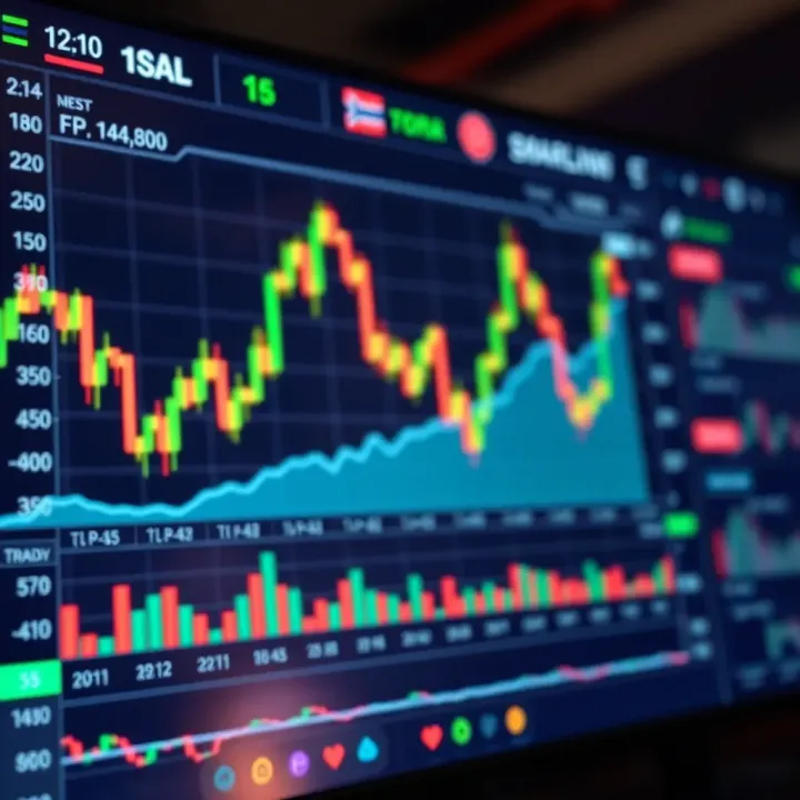 Graph showing Forex trading trends and market analysis on a digital platform