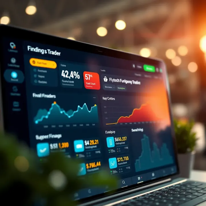 A digital fintech dashboard displaying various trader financing opportunities and loan options