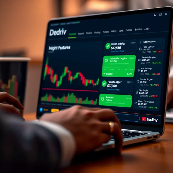 Visual guide illustrating key features and tools available for Nigerian traders on Deriv within TradingView environment