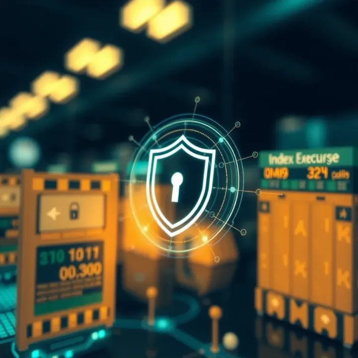 IndoEx Exchange Security Features Highlighting Advanced Protection Protocols Graphic representation of digital security shield symbolizing robust protection measures