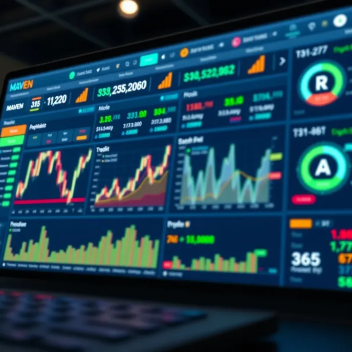 Dashboard displaying trading statistics and profit targets