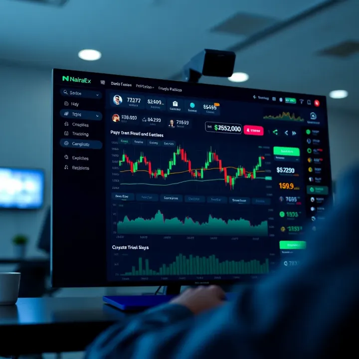 User-friendly crypto trading dashboard displaying market trends and currency exchange options