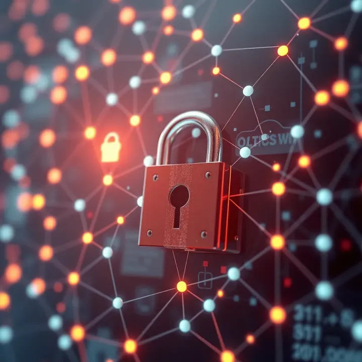 Abstract representation of secure digital network with padlock symbolizing protection of online investments in Nigeria