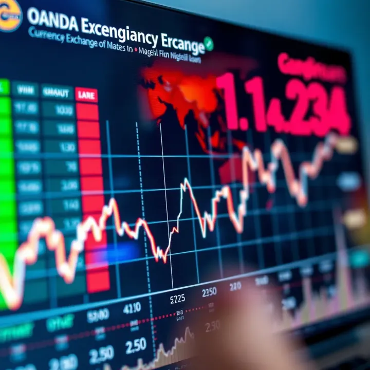 Graph displaying currency exchange rate fluctuations on OANDA’s platform tailored for Nigerian market