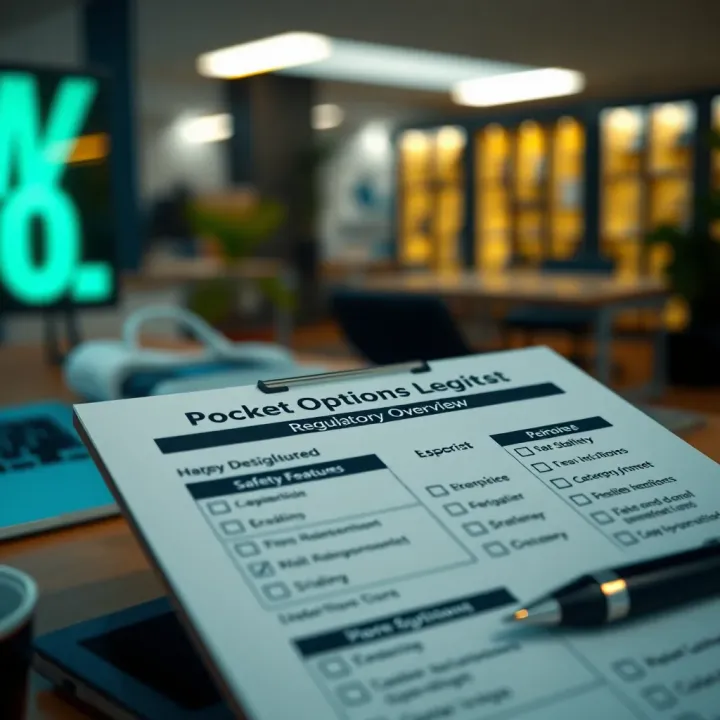 Key Safety Features and Regulatory Overview of Pocket Option Checklist highlighting key safety features and regulatory information for Pocket Option