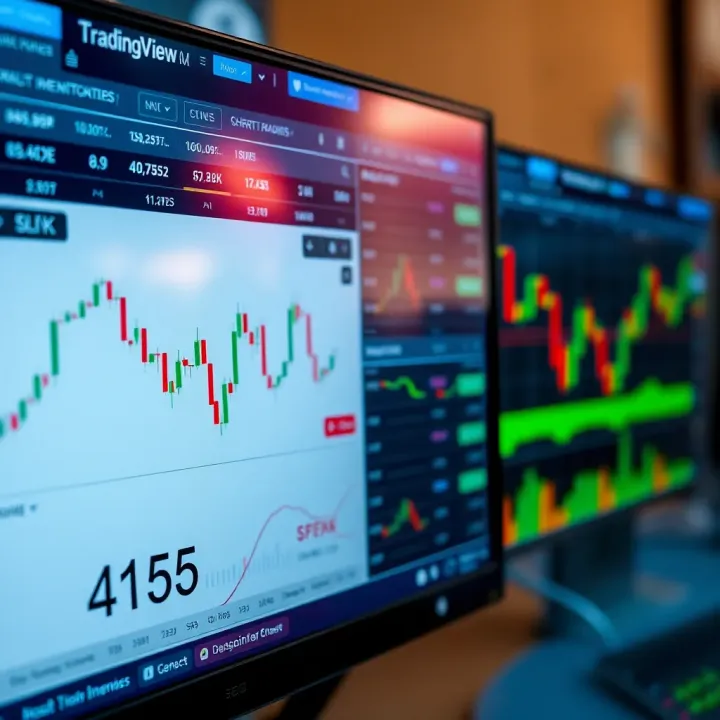 TradingView.com chart interface displaying various market trends and customizable chart settings