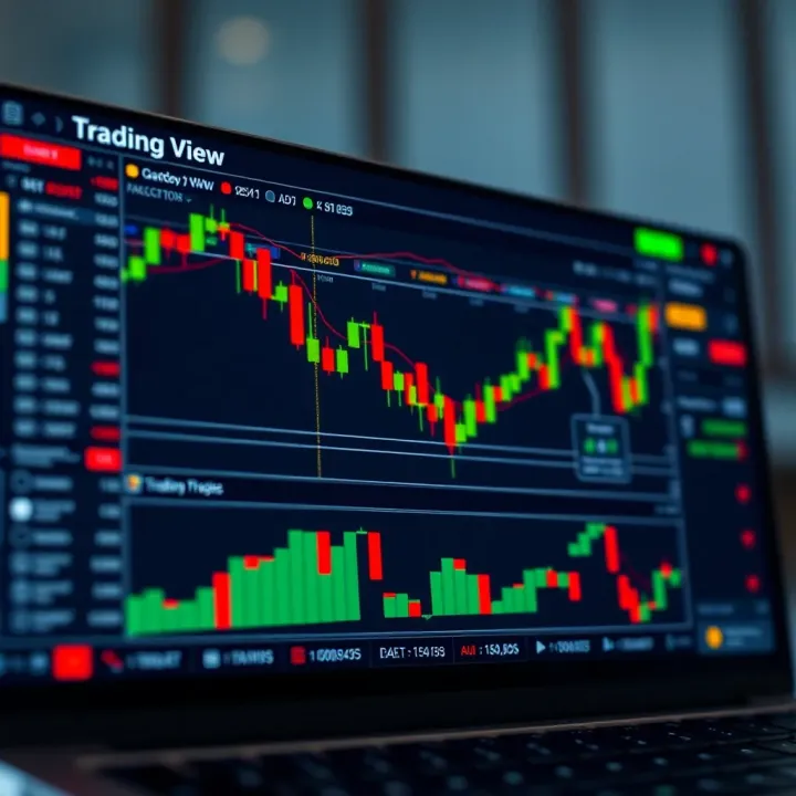 TradingView platform interface showing customizable charts and technical indicators