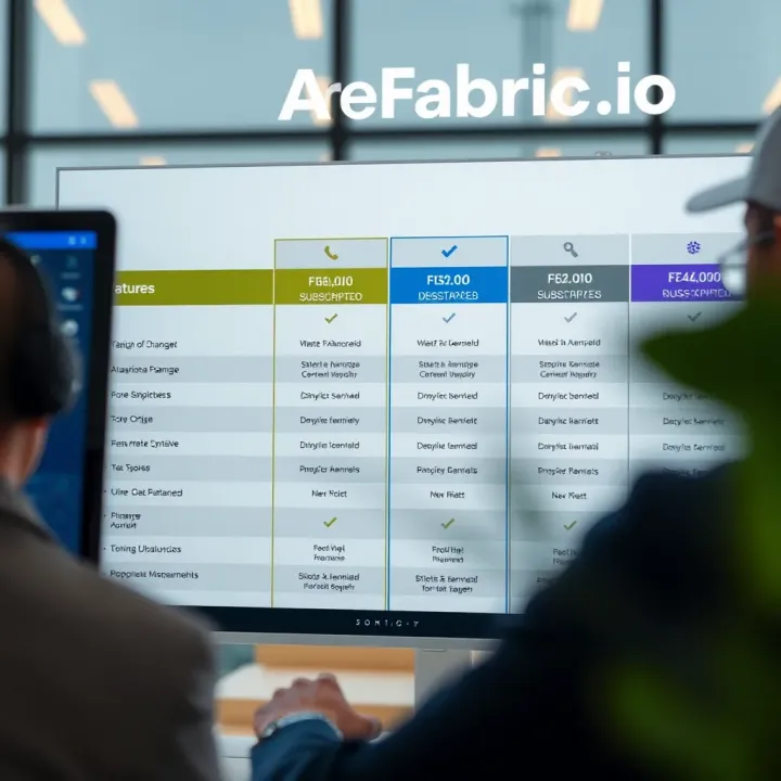 WeAreFabric.io Pricing Options and Feature Breakdown Comparison of WeAreFabric.io subscription plans highlighting features and pricing benefits